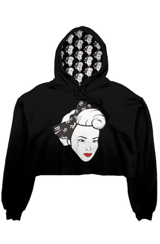 TDM FACE LINING CROP TOP HOODIE