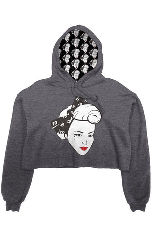 TDM FACE LINING CROP TOP HOODIE